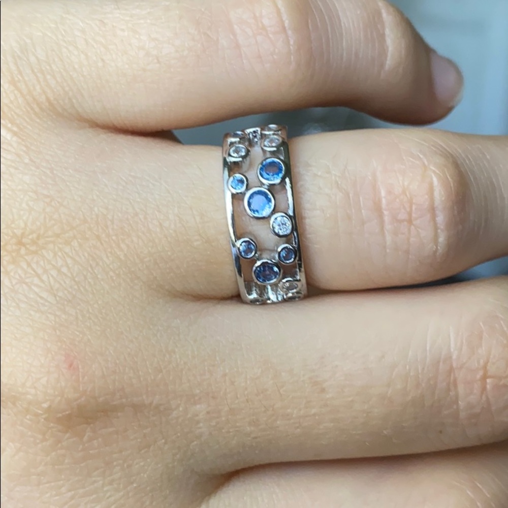 925 sterling silver blue sapphire ring - Picture 8 of 8